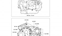 Crankcase Bolt Pattern(A3) for мотоцикла KAWASAKI VULCAN 1600 CLASSIC (VN1600-A3)2005 year 