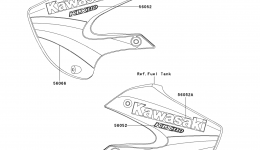 Decals(A4) для мотоцикла KAWASAKI KLX110 (KLX110-A4)2005 г. 