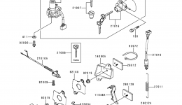 Ignition Switch/Locks/Reflectors для мотоцикла KAWASAKI NINJA ZX-9R (ZX900-B4)1997 г. 