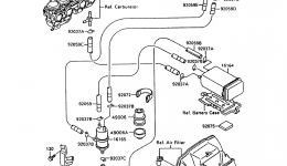 FUEL EVAPORATIVE SYSTEM for мотоцикла KAWASAKI NINJA 600R (ZX600-C10)1997 year 