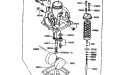 Carburetor(3/3) for мотоцикла KAWASAKI KE100 (KE100-B11)1992 year 