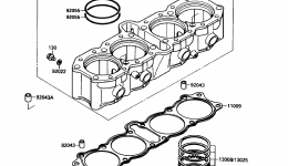 Cylinder/Piston(s) for мотоцикла KAWASAKI NINJA ZX-7 (ZX750-H2)1990 year 
