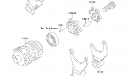Gear Change Drum/Shift Fork(s) for мотоцикла KAWASAKI KX250 (KX250-L3)2001 year 