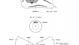 Decals(M.C.Silver)(VN800-B9)(US) for мотоцикла KAWASAKI VULCAN 800 CLASSIC (VN800-B9)2004 year 