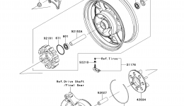Rear Wheel/Chain(CEF) for мотоцикла KAWASAKI CONCOURS 14 ABS (ZG1400CEF)2014 year 