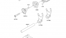 Gear Change Drum/Shift Fork(s) для мотоцикла KAWASAKI KLX250S (KLX250T9F)2009 г. 
