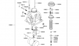 Carburetor(1/3) для мотоцикла KAWASAKI KE100 (KE100-B16)1997 г. 