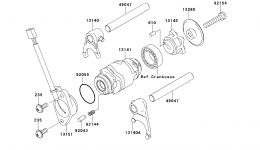 Gear Change Drum/Shift Fork(s) для мотоцикла KAWASAKI KLX110L (KLX110DEF)2014 г. 
