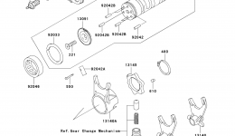 Gear Change Drum/Shift Fork(s) for мотоцикла KAWASAKI ZR-7S (ZR750-H2)2002 year 