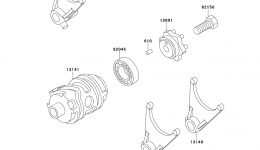 Gear Change Drum/Shift Fork(s) for мотоцикла KAWASAKI KLX650R (KLX650-D1)1996 year 