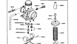 Carburetor(KDX80-C1/C2/C3) для мотоцикла KAWASAKI KDX80-C21985 г. 