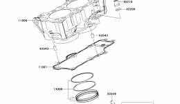 Cylinder/Piston(s) for мотоцикла KAWASAKI VERSYS (KLE650CDF)2013 year 