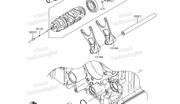 Gear Change Drum/Shift Fork(s) для мотоцикла KAWASAKI CONCOURS 14 ABS (ZG1400EFF)2015 г. 