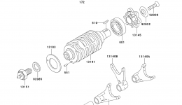 Gear Change Drum/Shift Fork(s) for мотоцикла KAWASAKI ELIMINATOR 125 (BN125-A4)2001 year 