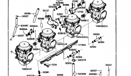 Carburetor(1/3) for мотоцикла KAWASAKI VOYAGER XII (ZG1200-B5)1991 year 