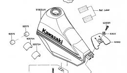 Fuel Tank(KL250-D7) для мотоцикла KAWASAKI KLR250 (KL250-D7)1990 г. 