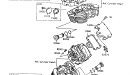 Крышка головки блока цилиндров для мотоцикла KAWASAKI VULCAN 88 (VN1500-A6)1992 г. 