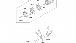 Gear Change Drum/Shift Fork(s) for мотоцикла KAWASAKI VULCAN 1500 CLASSIC (VN1500-D1)1996 year 