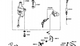 Ignition Switch/Locks/Reflectors for мотоцикла KAWASAKI ELIMINATOR 250 (EL250-B2)1988 year 