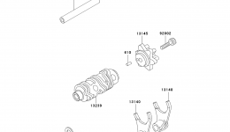Gear Change Drum/Shift Fork(s) for мотоцикла KAWASAKI KL250-D222005 year 