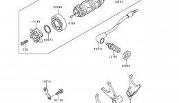 Gear Change Drum/Shift Fork(s) for мотоцикла KAWASAKI VULCAN 800 (VN800-A5)1999 year 