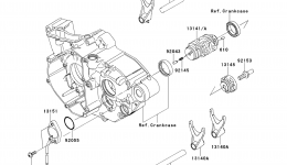 Gear Change Drum/Shift Fork(s) для мотоцикла KAWASAKI KX250F (KX250ZEF)2014 г. 