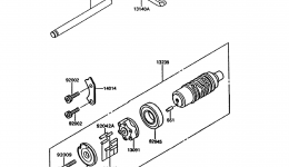 Gear Change Drum/Shift Fork(s) для мотоцикла KAWASAKI CONCOURS (ZG1000-A9)1994 г. 