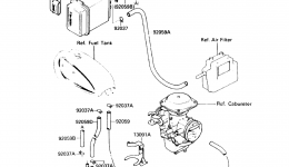 FUEL EVAPORATIVE SYSTEM for мотоцикла KAWASAKI LTD 305 (KZ305-B3)1988 year 