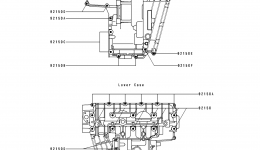 CRANKCASE BOLT PATTERN для мотоцикла KAWASAKI NINJA ZX-7 (ZX750-J1)1991 г. 