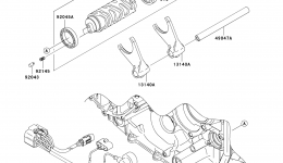 Gear Change Drum/Shift Fork(s) for мотоцикла KAWASAKI NINJA ZX-10R (ZX1000FAF)2010 year 