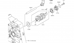 Gear Change Drum/Shift Fork(s) для мотоцикла KAWASAKI KLX140 (KLX140AEF)2014 г. 