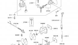 Ignition Switch/Locks/Reflectors for мотоцикла KAWASAKI NINJA ZX-7R (ZX750-P6)2001 year 