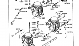 Carburetor (ZXT10CE015043&NAMI.) for мотоцикла KAWASAKI ZX-11 (ZX1100-C2)1991 year 