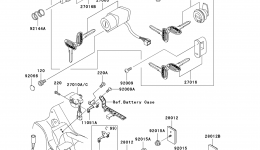 Ignition Switch/Locks/Reflectors для мотоцикла KAWASAKI VULCAN 1500 DRIFTER (VN1500-J1)1999 г. 