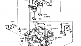 Головка блока цилиндров для мотоцикла KAWASAKI ELIMINATOR 250 (EL250-B3)1989 г. 