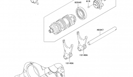Gear Change Drum/Shift Fork(s) для мотоцикла KAWASAKI NINJA ZX-6R (ZX636-C1)2005 г. 