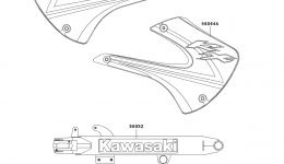 Decals(D2) для мотоцикла KAWASAKI KX100 (KX100-D2)2002 г. 