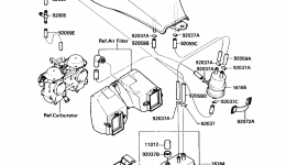 FUEL EVAPORATIVE SYSTEM для мотоцикла KAWASAKI 454LTD (EN450-A6)1990 г. 