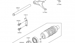 Gear Change Drum/Shift Fork(s) для мотоцикла KAWASAKI CONCOURS (ZG1000-A11)1996 г. 