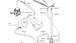 FUEL EVAPORATIVE SYSTEM for мотоцикла KAWASAKI VULCAN 500 (EN500-A4)1993 year 