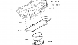 Cylinder/Piston(s) для мотоцикла KAWASAKI VERSYS ABS (KLE650DEF)2014 г. 