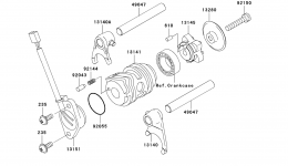 Gear Change Drum/Shift Fork(s) for мотоцикла KAWASAKI KLX110 (KLX110A8F)2008 year 