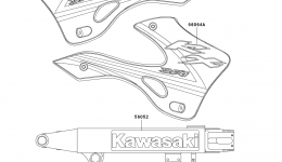 DECALS для мотоцикла KAWASAKI KX250 (KX250-L4)2002 г. 