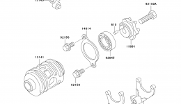 Gear Change Drum/Shift Fork(s) for мотоцикла KAWASAKI KDX200 (KDX200-H10)2004 year 