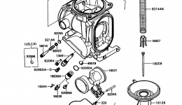 Carburetor Parts (015043&NAMI.) для мотоцикла KAWASAKI ZX-11 (ZX1100-C3)1992 г. 