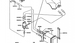 Fuel Evaporative System(CA) для мотоцикла KAWASAKI CONCOURS (ZG1000-A8)1993 г. 