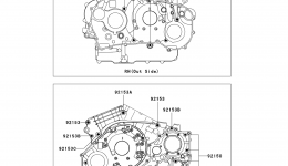 Crankcase Bolt Pattern(A1/A2) for мотоцикла KAWASAKI VULCAN 1600 CLASSIC (VN1600-A1)2003 year 