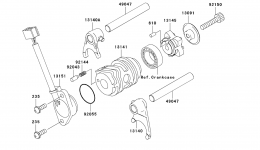 Gear Change Drum/Shift Fork(s) для мотоцикла KAWASAKI KLX110 (KLX110-A4)2005 г. 