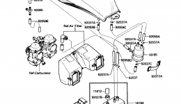 FUEL EVAPORATIVE SYSTEM для мотоцикла KAWASAKI 454LTD (EN450-A4)1988 г. 