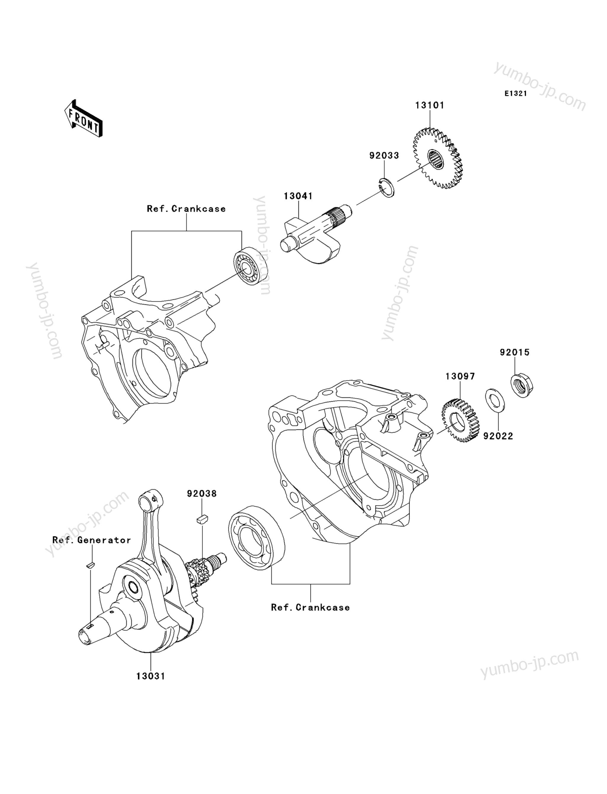 CRANKSHAFT for motorcycles KAWASAKI KLX250S (KLX250TEF) 2014 year